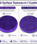 Balance Disc Cushion 14 Inch For Dogs With Pump And 2 Rehab Exercises Anti Burst; sensory and smooth textures shown
