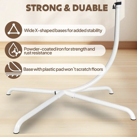 Heavy Duty Hanging Chair Stand With Iron Frame And Spring Hook For Indoor And Outdoor Use Supports Up To 330 Pounds Stable Base
