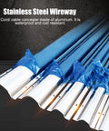 Slick Metal Cable Raceway Kit For Home And Office 100cm Cord Cover Wire Hider with blue protective film, showing metal surface