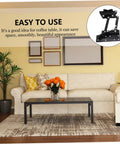 Heavy Duty Coffee Table Lifting Frame With Retractable Hydraulic Lifter Space Saving Rack For Seamless Living Room Upgrades, black casing in modern living room.