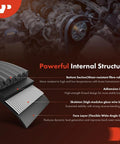 Cutaway view of 49.45 Inch Serpentine Belt for Toyota Hyundai Kia and Lexus cars, showing internal structure and layers.