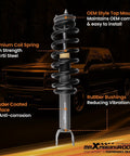 Boost Your Stance With These 2 Inch Loaded Front Struts For Ram 1500 2019 To 2025 showing OEM style top mount and 55CrSi steel coil spring.