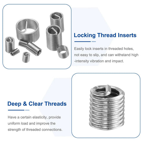 50 Pack Helical Wire Thread Inserts 8 32 UNC 304 Stainless Steel Coiled Thread Repair Kit For Mechanical Equipment Easy Install And Long Lasting Strength displayed.