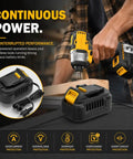 Heavy Duty AC To DC Power Converter For DeWalt 18V And 20V Cordless Tools 500W Adapter in use with drill.