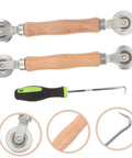 Pro Grade Screen Repair Tool Kit 3 Piece For Windows And Doors with ergonomic spline remover, roller tools, and hook
