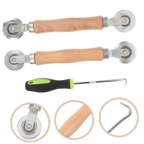 Pro Grade Screen Repair Tool Kit 3 Piece For Windows And Doors with ergonomic spline remover, roller tools, and hook