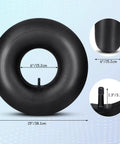 Heavy Duty 15x6.00-6 Inner Tubes 4 Pack With TR14 Straight Valve Stem, shown in full view with dimensions labeled, for Lawn Mowers ATVs Go Karts Golf Carts Dirt Quads Wheelbarrows And Snow Blowers