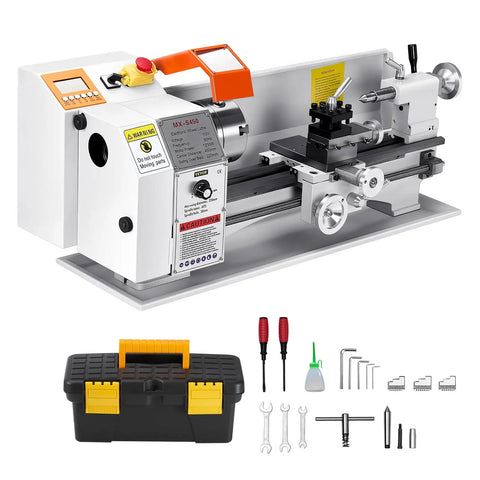 VEVOR Precision Benchtop Metal Lathe 8.7 X 18 In, Automatic Feed, 0-2500 RPM Variable Speed with tools and accessories.