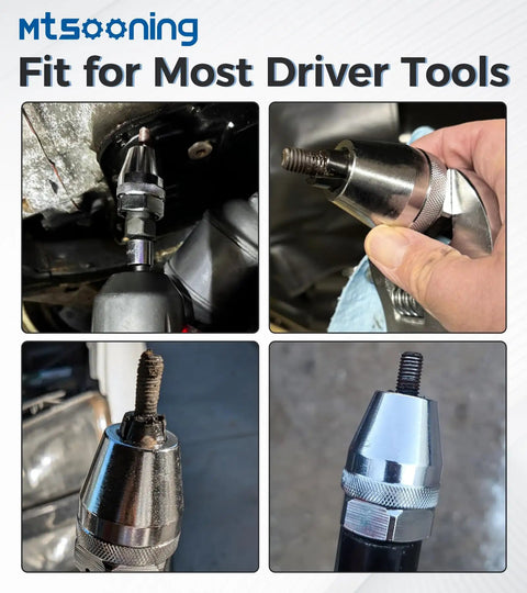 Damaged Bolt And Stud Extractor Tool Set For One Quarter To One Half Inch Studs With Three Eighths Inch Drive Grips Tool Use