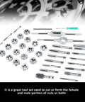 Awesome Mtlavishness 40Pcs Alloy Steel Tap Die Set With Wrenches And Thread Gauge For Heavy Duty Repair Bench Work And Craft Projects Stored Neatly In Organized Kit, alloy steel taps and dies
