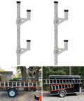 Aluminum Side Mount Ladder Rack For Open And Enclosed Trailers Heavy Duty Wall Mount Carrier For Ladders And Gear With Adjustable Brackets Easy Install Secure Transport On Vans Box Trucks And Trailers, aluminum side mount rack with 2 towers