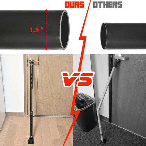 Comparison of 2-In-1 Door Security Bar And Patio Stopper, Adjustable Iron, Kid Proof, Black with competitor's version