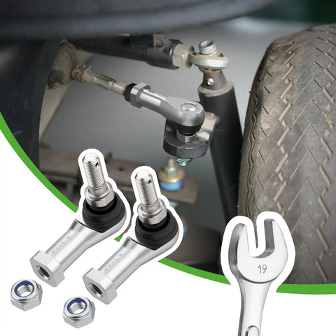 Right Hand Thread Ball Joint Tie Rod End Kit 2 Pack Fits Club Car Precedent 2004 Up And Tempo 2018 Up Golf Carts M12 X 1.25 RH Replaces OEM 102022601 102288301 Built Tough For A Smooth Responsive Ride, installed on golf cart steering arm