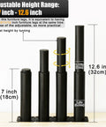 Solid As A Rock Adjustable Metal Furniture Legs Set Of Four for beds, sofas, and dressers showing 7 inch to 12.6 inch height range.