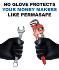 Heavy Duty Black Nitrile Work Gloves For Trades Pros Featuring Serious Textured Grip and Powder Free Latex Free Industrial Grade Protection Tough As Nails For Mechanics And Real Gritty Job Sites Daily gripping tools.