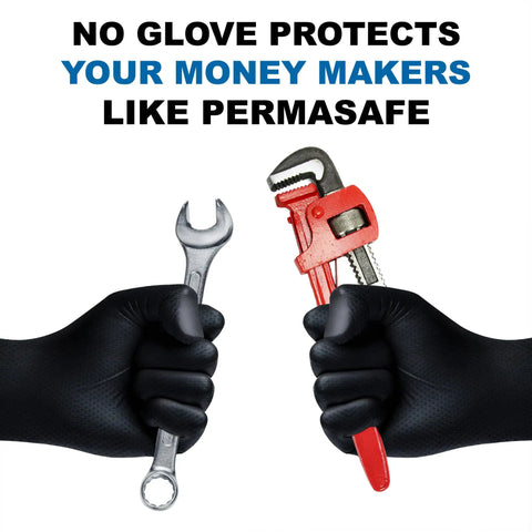 Heavy Duty Black Nitrile Work Gloves For Trades Pros Featuring Serious Textured Grip and Powder Free Latex Free Industrial Grade Protection Tough As Nails For Mechanics And Real Gritty Job Sites Daily gripping tools.