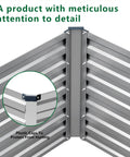 Galvanized Raised Garden Bed Kit For Outdoor Patio, Large 8x4x2 Ft Rectangular Metal Planter Boxes, corner detail view