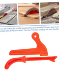 Heavy Duty Woodworking Push Blocks 2 Pack Table Saw Safety Sticks Non Slip Carpenter Push Tool with orange handles.