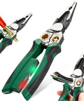 All In One Wire Stripper And Cable Cutter With Built In Voltage Tester For 12-250V AC DC Electrician Work Pliers Crimper Twister Splitting Tool