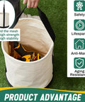 Beefed Up Heavy Duty Canvas Tool Tote Bag With Reinforced Bottom And Multiple Pockets For Contractor Gear Transport Round Canvas Tool Bucket Durable Work Organizer With Adjustable Shoulder Strap And Utility Hooks For Hands Free Mobility, open canvas bucket with tools