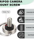 Heavy Duty Stainless Steel D Ring Screws Tough As Nails M4x7mm Thread Badass Camera Rig Anchor with rubber pad