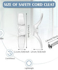 12 Pack Clear Blind Cord Cleats With Quick Screw Mounts Kid Safe Window Rope Holders To Keep Blinds Neat And Secure Little Ones From Wrapping Up A Smooth No Fuss Look For Any Home Setup showing size dimensions beside a screw.