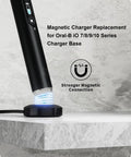 Magnetic Charger Replacement For Oral B iO Series 7 8 9 10 Electric Toothbrush on charging base shown on countertop.