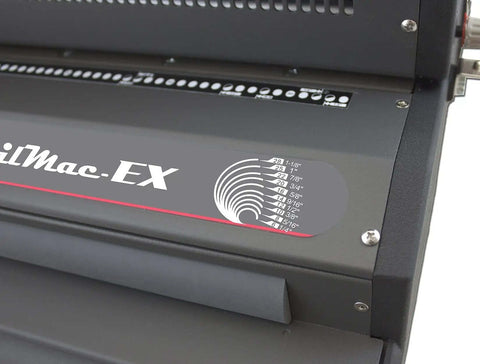 Close-up of the All-In-One Electric Coil Binding Machine With Punch, Inserter And Crimper - 54 Pin, 4x5mm Oval Holes, metal construction
