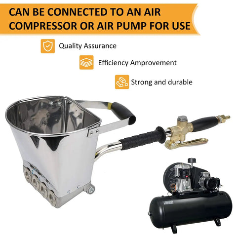 Pro Stucco Sprayer Kit With Ceiling Hopper Straight Up Beast Mortar Spray Gun for concrete plaster with air compressor.
