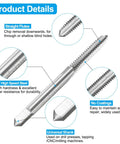 Tap And Drill Bit Set With 2 Taps And 2 Drill Bits 10 24 UNC Straight Flute Threads And 3 8mm Drills High Speed Steel M2