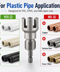 Real Deal Three Piece PVC Pipe Threader Kit With Internal And External Thread Cutter For 1/2 3/4 1 Inch Plastic Pipes Drill Ready No Sweat Plumbing Tools for plastic pipe applications.