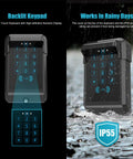 Built Like A Tank Wireless Touch Panel Gate Keypad With Outdoor Cover And Digital Code Entry Access Control For Automatic Swing Gate Openers, backlit design, IP55 waterproof.