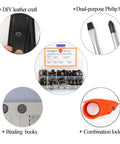 90 Piece Chicago Screws Kit In Gun Metal for DIY leather craft, includes dual-purpose Phillips head and binding books