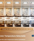 Display of 12 Inch Dimmable LED Ceiling Light Two Pack with 5CCT Adjustable Color Temperature in different settings
