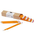 Pre Sharpened Number Two Hb Wood Cased Pencils With Top Erasers Smooth Writing Orange Pack Of Thirty Campus Crew Essentials on a table.