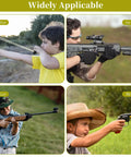 Children using slingshot, air rifle, toy gun, and BB gun for Metal Spinning Targets With Auto Reset For BB Guns And Air Rifles practice.
