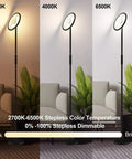 Floor Lamp For Living Room With Dimmable Stepless Color Temperature RGBW Dope Color Changing Torchiere 2700K-6500K demo