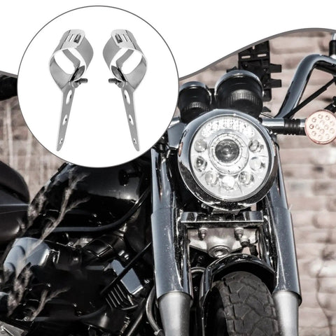 Heavy Duty Two Headlight Mount Bracket For Front Fork Tubes 35mm To 48mm Clamp Holder on motorcycle with headlight