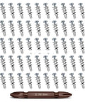 Heavy Duty Drywall Screws And Anchors Kit With Self Drilling No Prep Install 200 Sets Built To Last Yellow Zinc Plated Carbon Steel Rust Resistant Wall Fixing Hardware For Cabinets Shelves TV Mounts And More, 200 anchors with 65mm bit