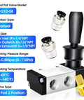 3 Way 2 Position Hand Pull Pneumatic Valve 1/4 NPT Air Control No Fuss Manual Push Pull On Off Operation For 1/4 Inch Tubing