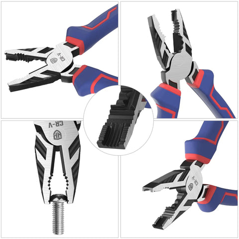 All In One Linesman Pro Screw Extractor Pliers With Non Slip Jaws For Damaged Or Rusted Fasteners Quick Removal 8 Inch Combination Pliers For Home Workshop Auto And DIY Projects WORKPRO