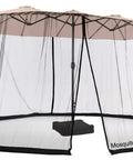Extra Large Patio Umbrella Mosquito Net For 15Ft Double-Sided And 10x10 Square Umbrellas, Weighted TPU Water Base Mesh Screen