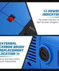 Close-up of the power indicator and carbon brush replacement location on the High Power 2300W Electric Pipe Threader.