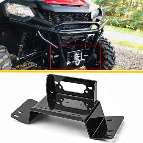 Honda Pioneer Front Bumper Winch Mount Plate Kit For 2014 2026 700 4 UTVs Heavy Duty Steel Black Powder Coat