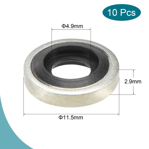 No Nonsense Heavy Duty Bonded Sealing Washers M6 With Heat Pressed Nitrile Rubber Gasket For Auto And Plumbing Upgrades Pack Of Ten Built Slick To Stop Every Drip Dead