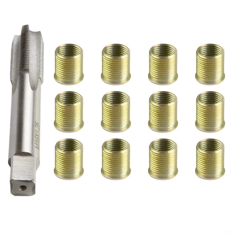 M14x1.25 Thread Repair Kit For Ford Modular Engines With Stainless Steel Inserts And Tap Helicoil Style Fixer Set To Repair Stripped Spark Threads