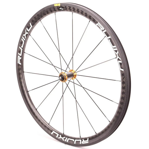 Ultralight Carbon Fiber Road Bike Wheelset With Ceramic Bearings And V Brake Front And Rear For Roadies 700C 50mm Deep Yellow Hub