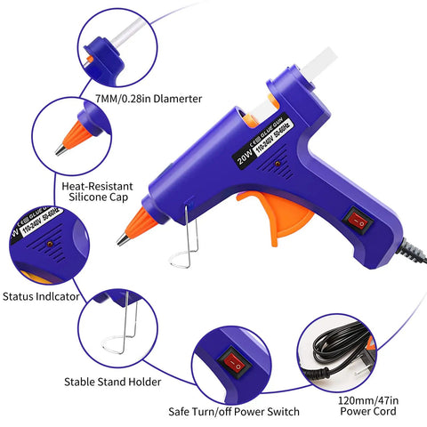 Mini Hot Glue Gun Kit With 30 Colorful Sticks For DIY Crafts And Quick Home Repairs, Fast Heat In Minutes, Anti Drip Nozzle, Safe Lightweight Tool