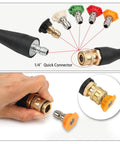 Replacement Spray Gun With Extension Wand And M22-15 Connector For 1900 PSI Electric Pressure Washers, tip attachments shown