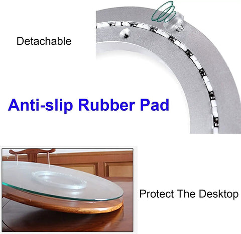 Close-up of detachable section on Heavy Duty Aluminum Lazy Turntable For Dining Tables Large Rotating Swivel Plate